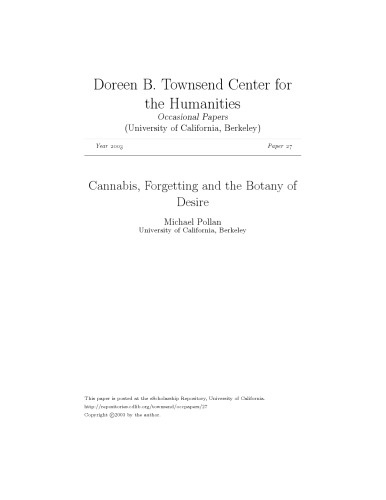 دانلود کتاب Cannabis, Forgetting, and the Botany of Desire