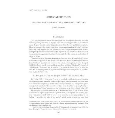 دانلود کتاب The Targum of Isaiah and Johannine Literature