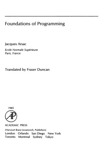 دانلود کتاب Foundations of Programming