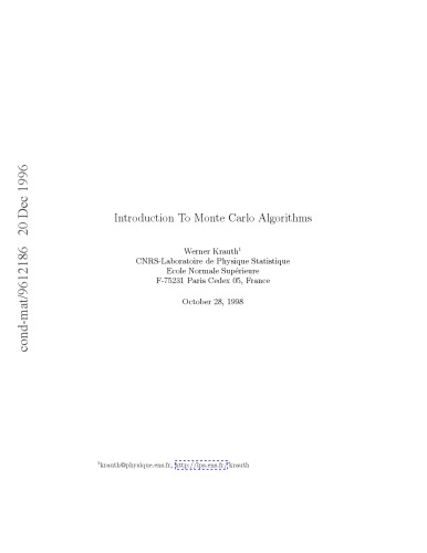 دانلود کتاب Introduction to monte-carlo algorithms