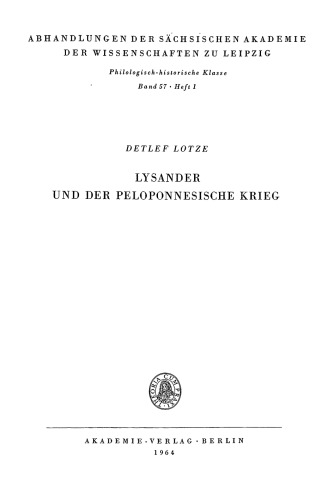 دانلود کتاب Lysander und der peloponnesische Krieg