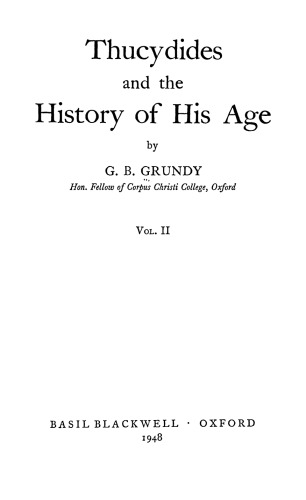 دانلود کتاب Thucydides and the history of his age, Vol. II