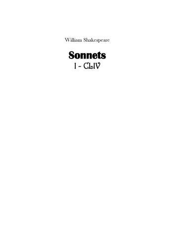 دانلود کتاب Sonnets I-CLIV