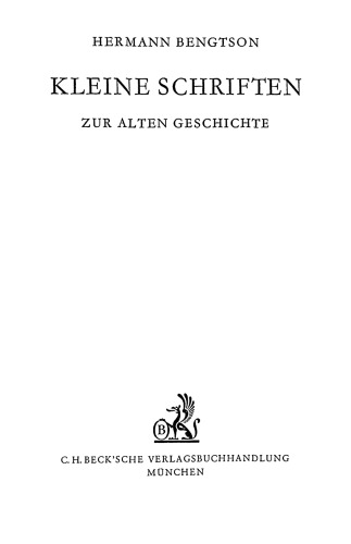 دانلود کتاب Kleine Schriften zur alten Geschichte