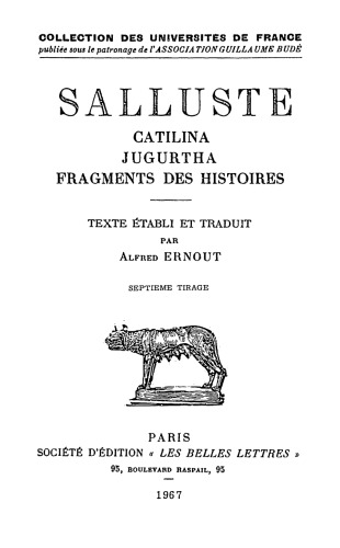 دانلود کتاب Salluste: La Conjuration de Catilina. Guerre Jugurtha. Fragments des Histoires