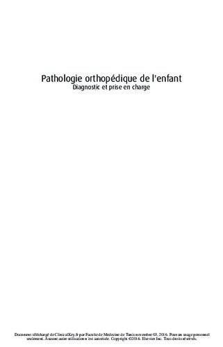 دانلود کتاب Pathologie orthopedique de l’enfant