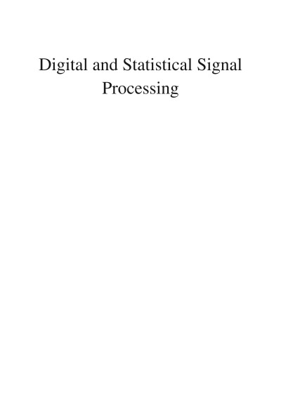دانلود کتاب Digital and Statistical Signal Processing