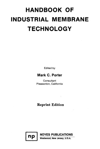 دانلود کتاب Handbook of Industrial Membrane Technology
