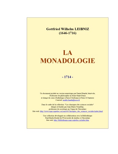 دانلود کتاب La Monadologie