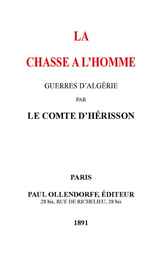 دانلود کتاب La chasse à l’homme, Guerres d’Algérie