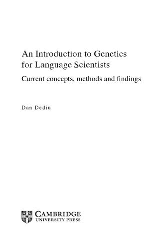 دانلود کتاب An Introduction to Genetics for Language Scientists