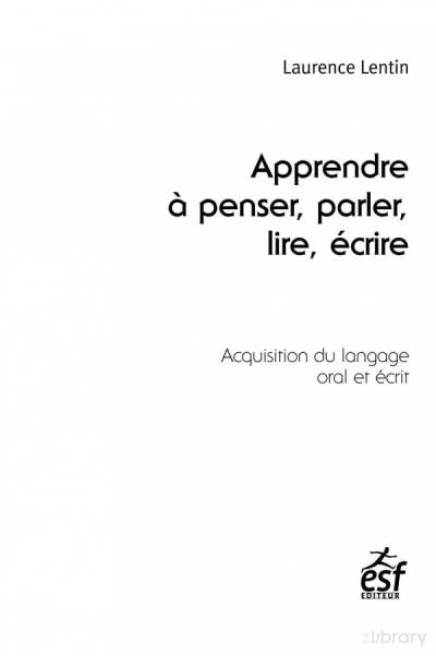 دانلود کتاب Apprendre à penser, parler, lire, écrire
