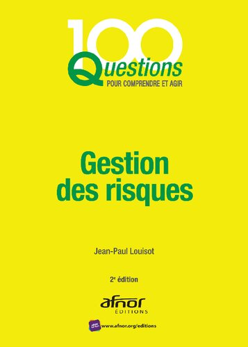 دانلود کتاب Gestion des risques, 2e édition