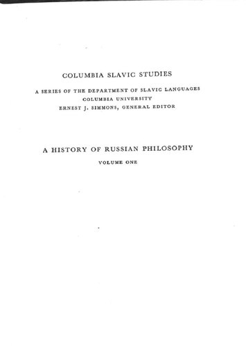 دانلود کتاب A History of Russian Philosophy: Volume One