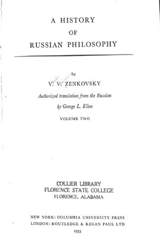 دانلود کتاب A History of Russian Philosophy: Volume 2