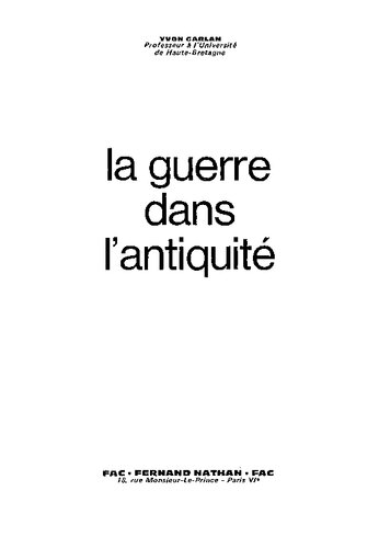 دانلود کتاب La guerre dans l’Antiquité