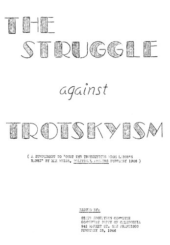 دانلود کتاب The Struggle Against Trotskyism