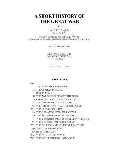 دانلود کتاب A short history of the great war