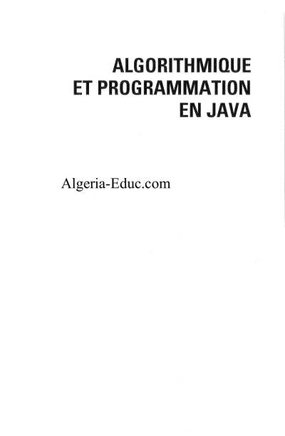دانلود کتاب Algorithmique et programmation en Java – Cours exercices corrigés [2e éd]