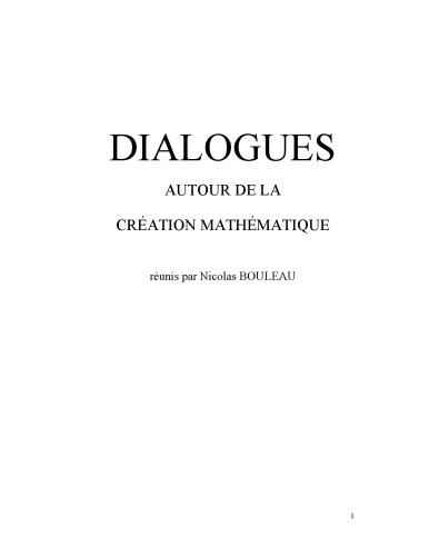 دانلود کتاب Dialogues autour de la creation mathematique