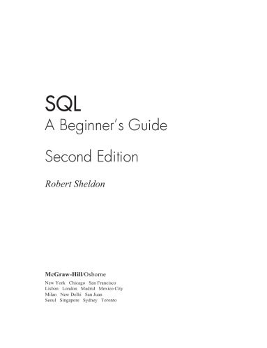 دانلود کتاب SQL : a beginner’s guide