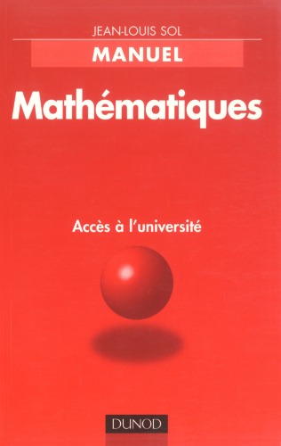 دانلود کتاب Manuel : Mathematiques, acces a l’universite
