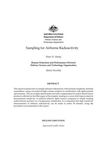 دانلود کتاب Sampling for Airborne Radioactivity