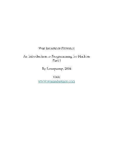 دانلود کتاب An Introduction to Programming for Hackers