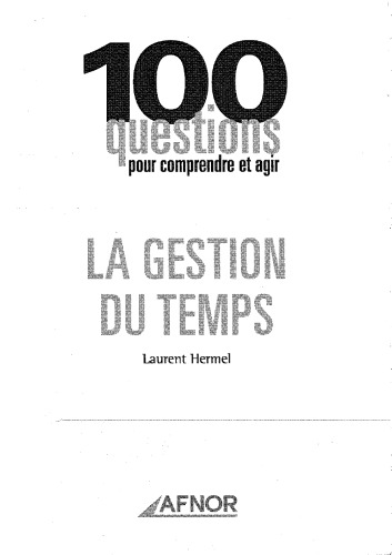 دانلود کتاب La gestion du temps
