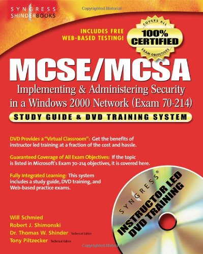 دانلود کتاب MCSE MCSA Implementing and Administering Security in a Windows 2000 Network: Study Guide DVD Training System (Exam 70-214