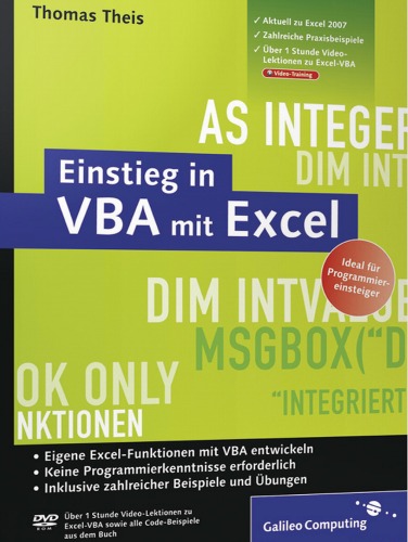 دانلود کتاب Einstieg in VBA mit Excel: Makro-Programmierung für Microsoft Excel 2010 bis 2019 und Office 365