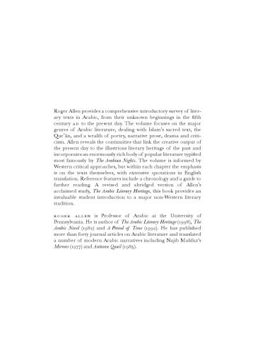 دانلود کتاب An Introduction to Arabic Literature