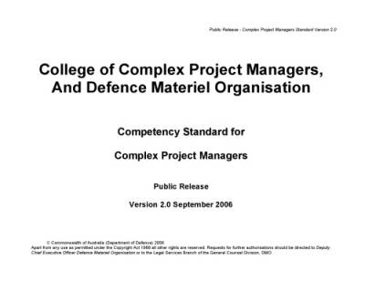 دانلود کتاب Competency Standard for Complex Project Managers (version 2.0, 2006