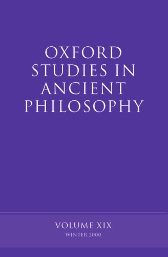 دانلود کتاب Oxford Studies in Ancient Philosophy: Volume XIX