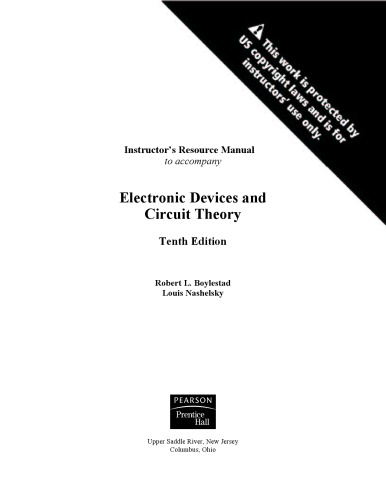 دانلود کتاب Instructor’s Resource Manual to accompany Electronic Devices And Circuit Theory (10th Ed