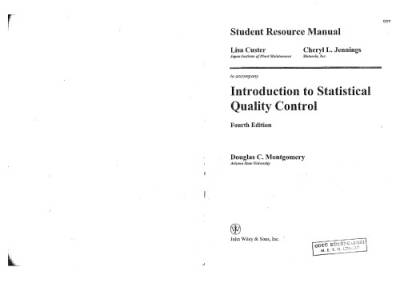 دانلود کتاب Introduction to Statistical Quality Control, Student Resource Manual – 4th Edition