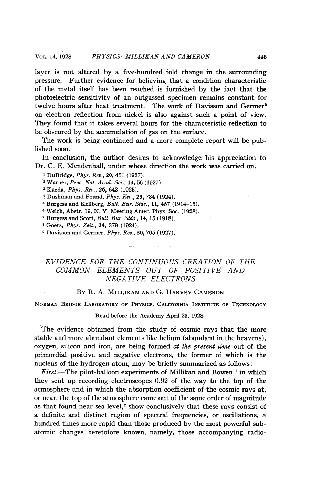 دانلود کتاب Evidence for the Continuous Creation of Common Elements Out Positive and Negative Electrons