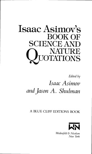 دانلود کتاب Isaac Asimov’s Book of Science and Nature Quotations