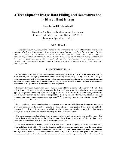 دانلود کتاب A Technique for Image Data Hiding and Reconstruction without Host