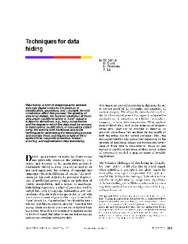 دانلود کتاب Techniques for Data Hiding