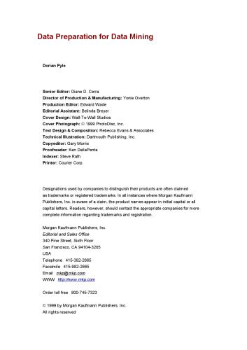 دانلود کتاب Data Preparation for Mining (The Morgan Kaufmann Series in Management Systems)