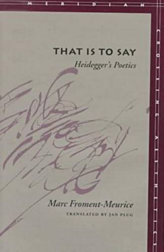 دانلود کتاب That Is to Say: Heidegger’s Poetics