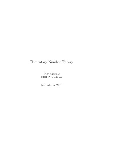 دانلود کتاب Elementary Number Theory