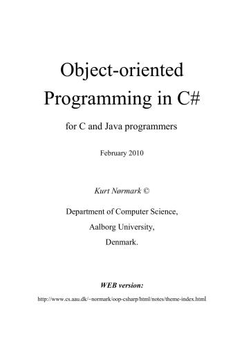 دانلود کتاب Object-oriented Programming in C# for C and Java programmers