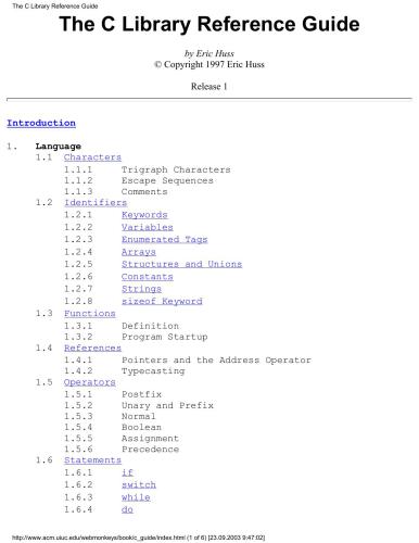 دانلود کتاب The C Library Reference Guide