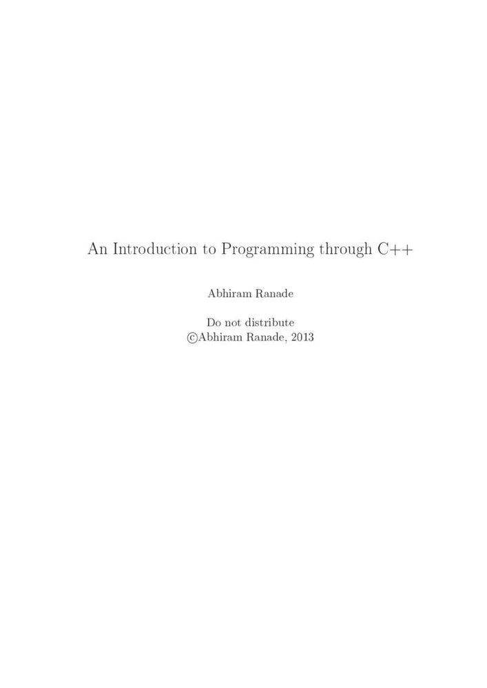 دانلود کتاب An Introduction to Programming through C++