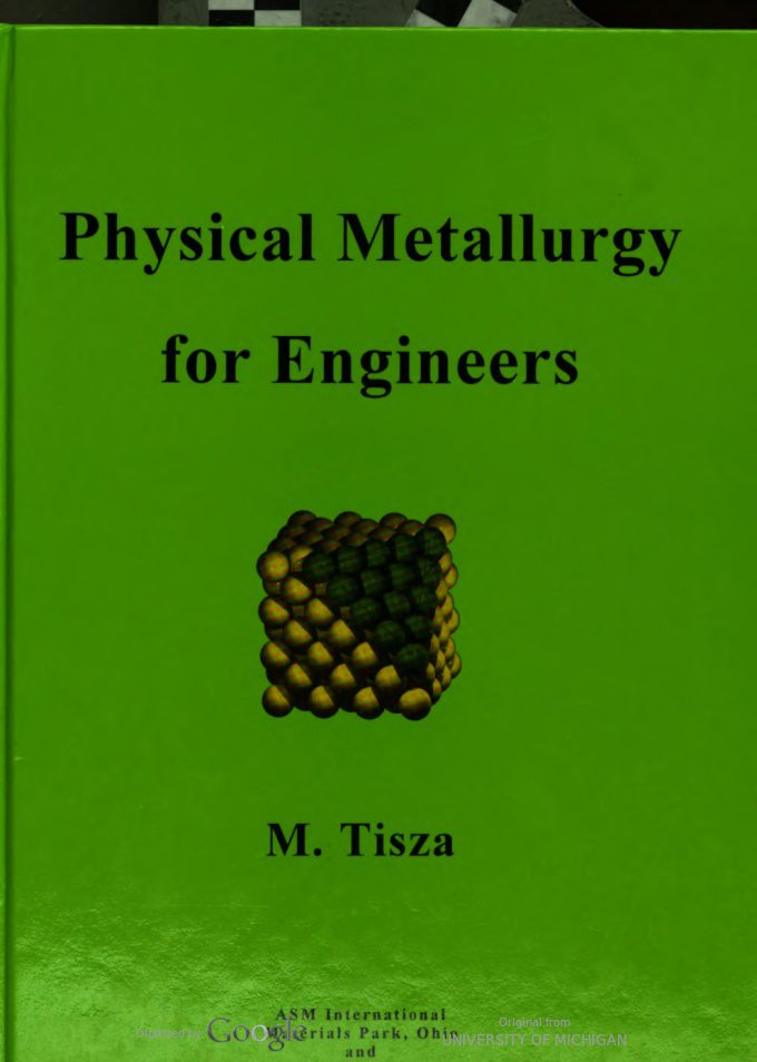 دانلود کتاب Physical Metallurgy for Engineers BY Tisza