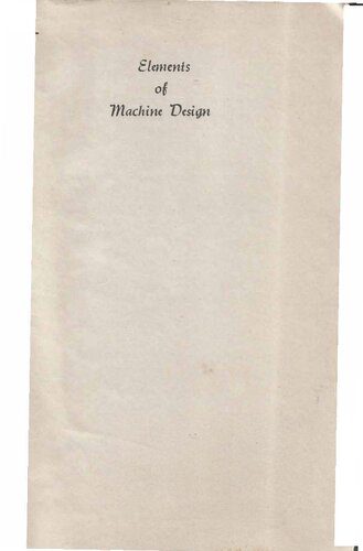 دانلود کتاب Elements of Machine Design