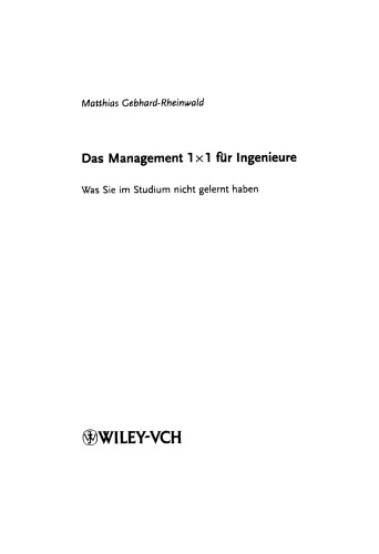 دانلود کتاب Das Management 1×1 für Ingenieure