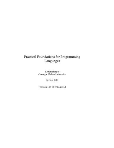 دانلود کتاب Practical Foundations for Programming Languages 1.19